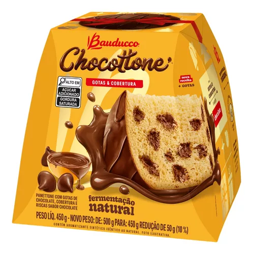 Chocotone Maxi Gotas E Cobertura De Chocolate Bauducco 450g