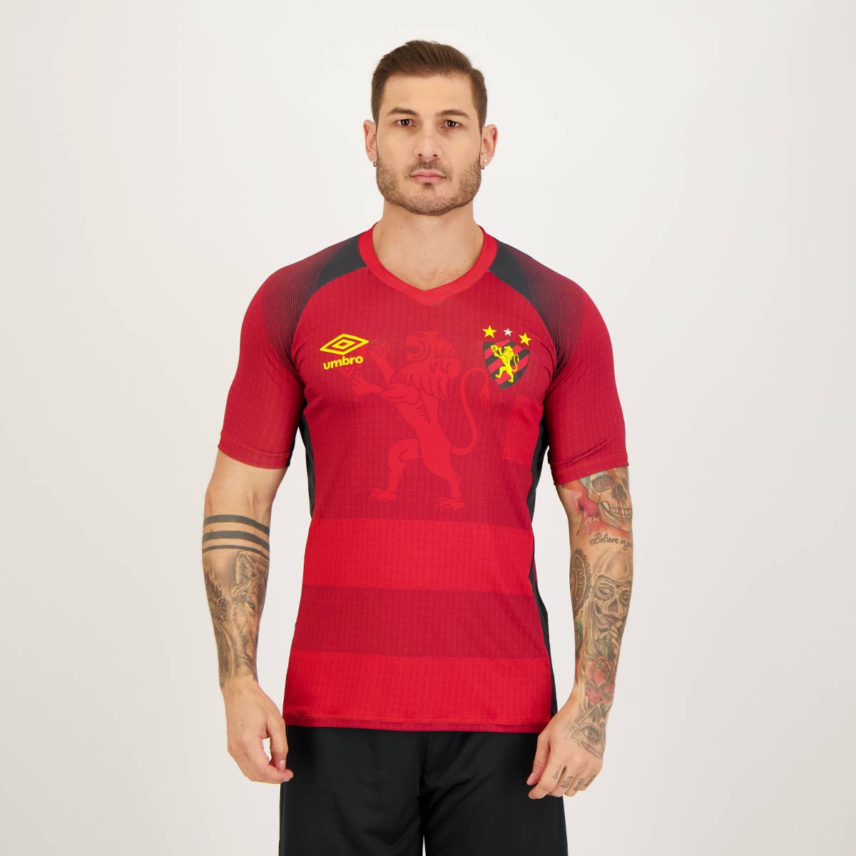 Camisa Umbro Sport Recife Aquecimento 2023 Vermelha