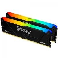 Memória RAM Kingston Fury Beast, RGB, 32GB (2x16GB), 3200MHz, DDR4, CL16, Preto - KF432C16BB12AK2/32