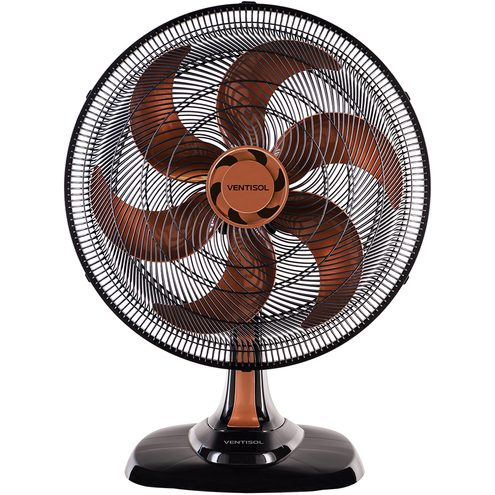 Ventilador  De Mesa Ventisol Turbo Premium 50cm 6 Pás 3 Velocidades 135W - Bronze/Preto - 110 Volts