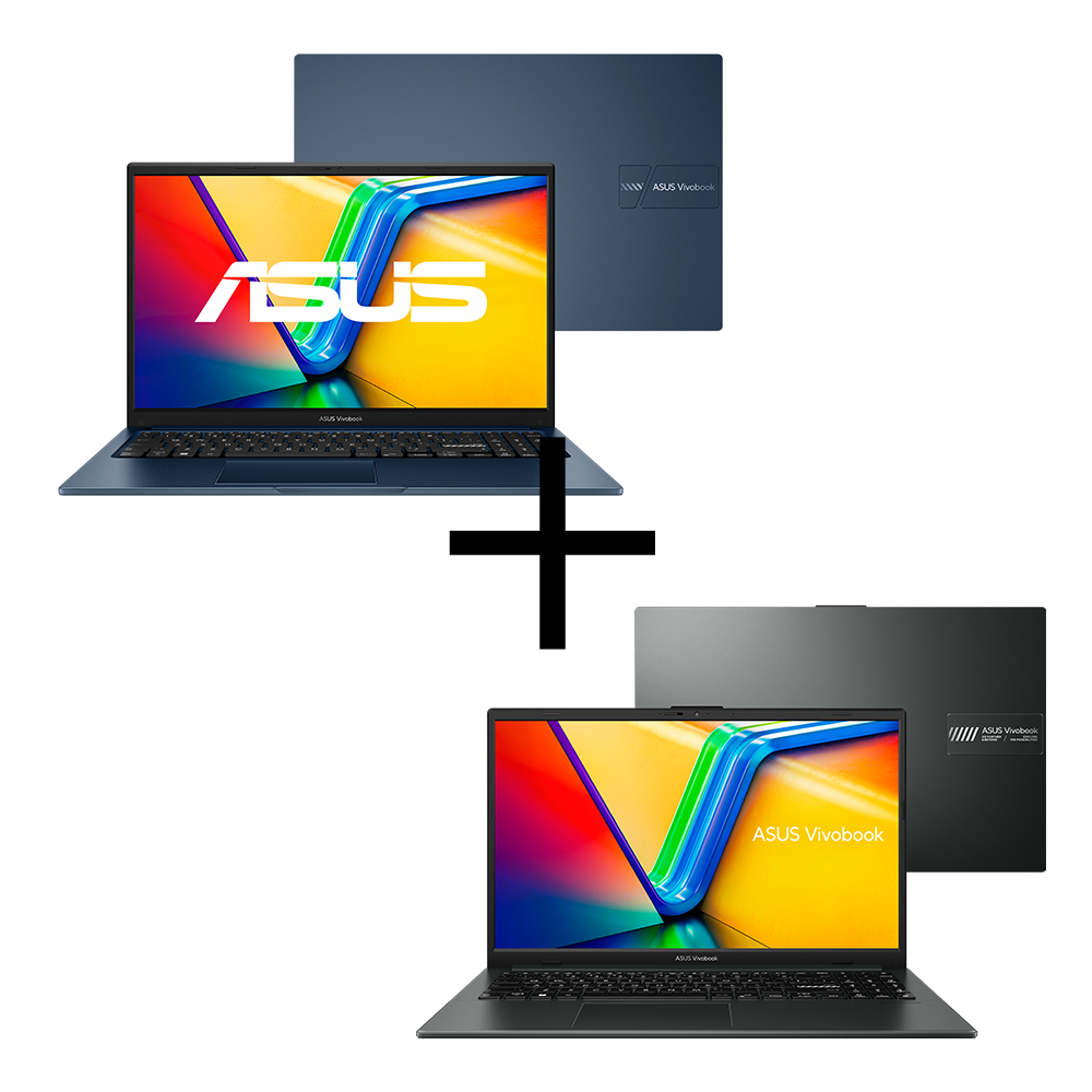 Notebook ASUS Vivobook 15 X1504ZA-NJ1217 Quiet Blue + Notebook ASUS Vivobook Go 15 E1504FA-NJ1290 Mixed Black