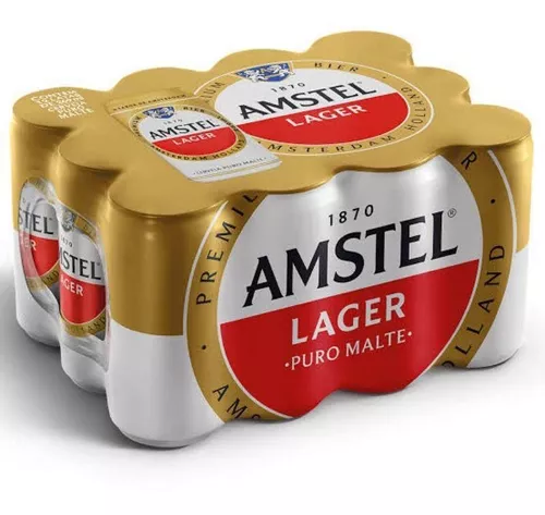 Pack Cerveja Lager Puro Malte Lata 269ml 12 Unidades Amstel