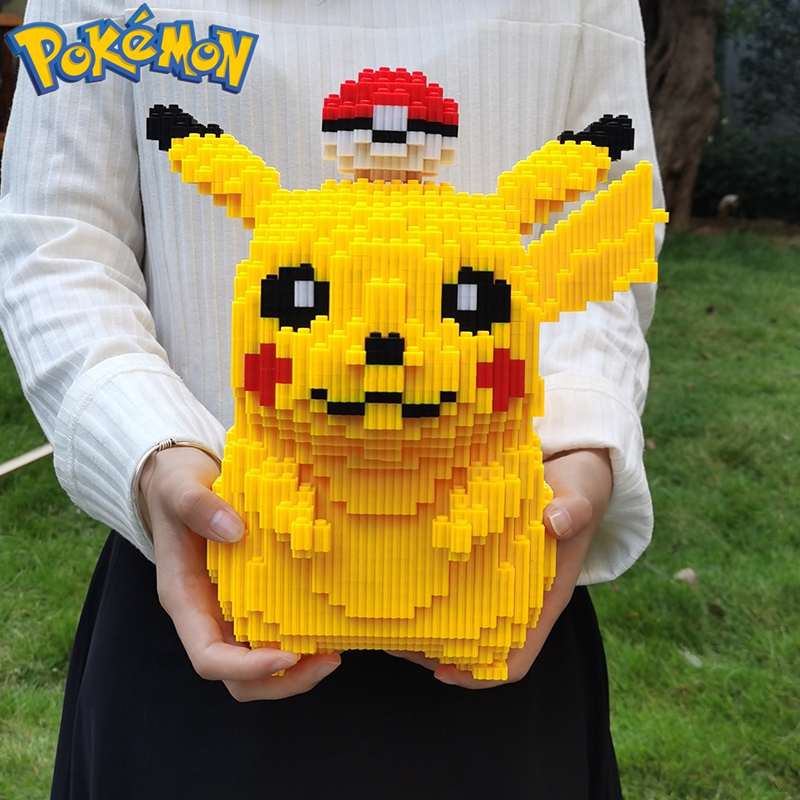 [TX inclusa] 5210 peças Pokémon Pikachu Diamond Micro Building Blocks Modelo, Figuras Anime, Mini Bricks