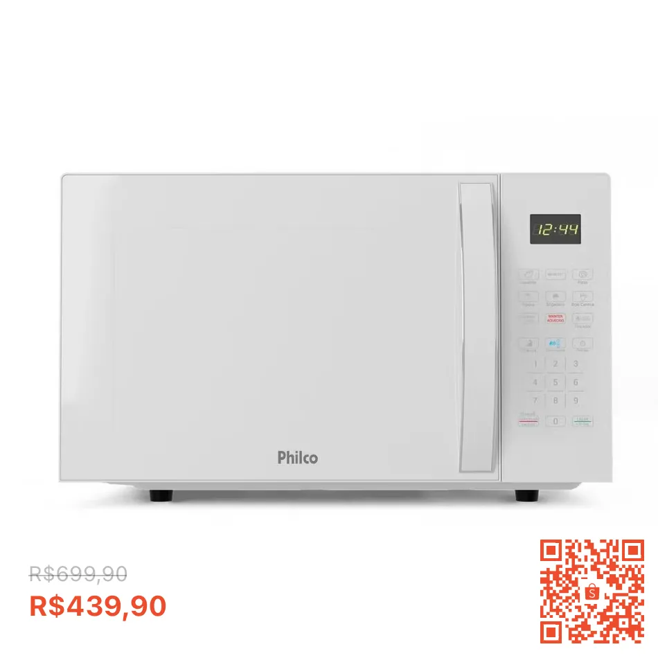 Micro-ondas Philco 25L PMO28B Limpa Fácil 1100W