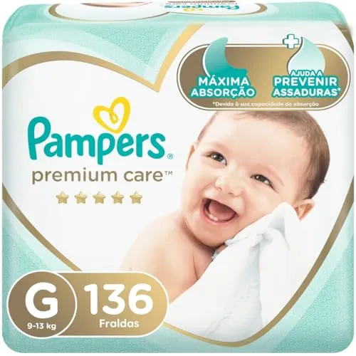 Fralda Pampers Premium Care G - 136 fraldas