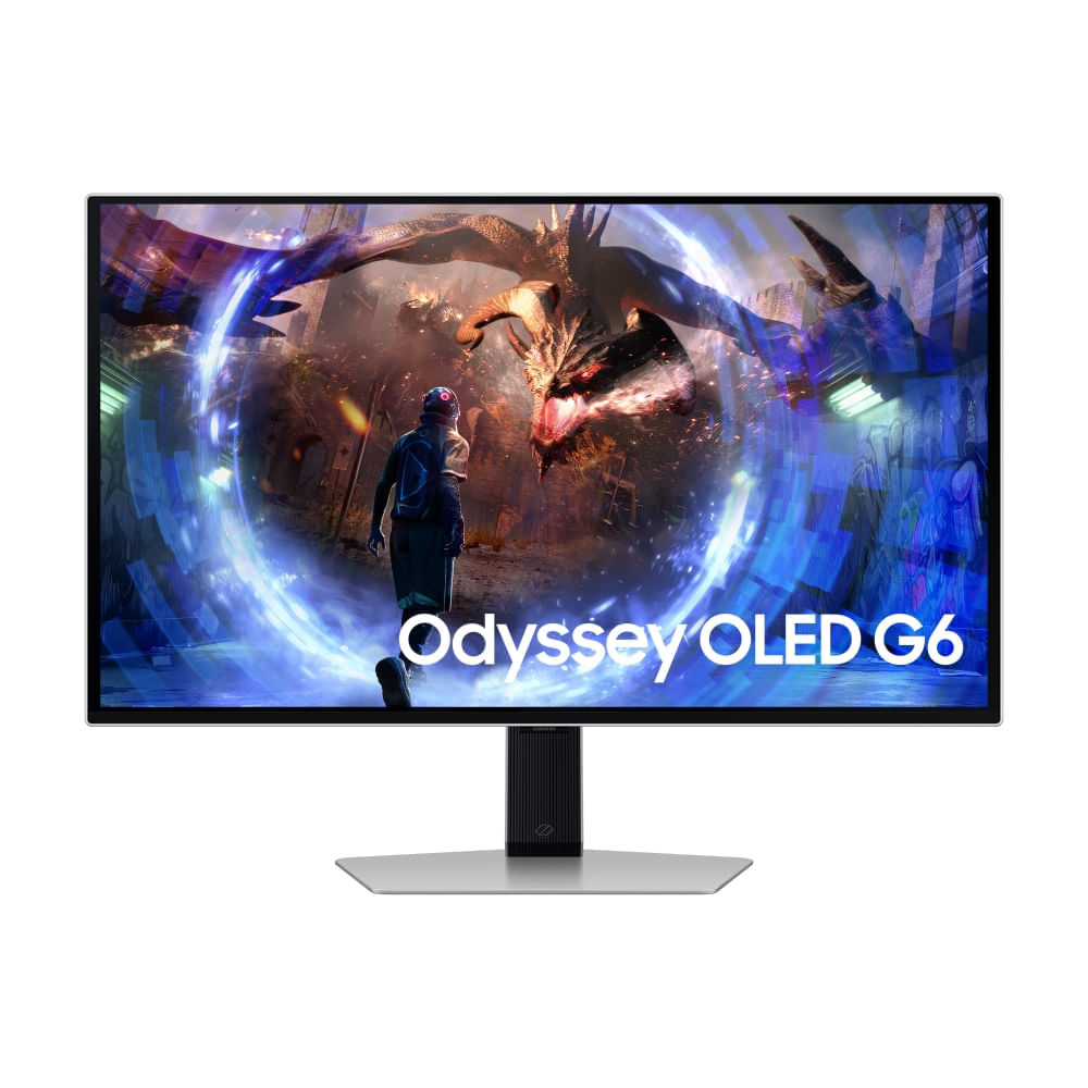 Monitor Gamer Samsung Odyssey OLED G6 27” QHD, Tela Flat, Painel Oled, 360Hz,Auto Source Switch+, FreeSync Premium Pro Prata