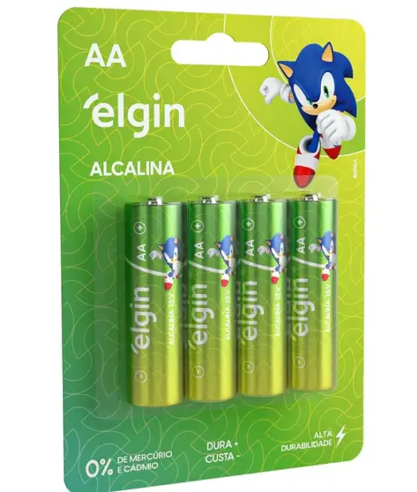 Pilha Alcalina AA ELE000000082153 Elgin 1,5V 4 Unidades