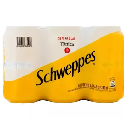 Pack de Schweppes Tônica Sem Açúcar 350ml 6 unidades