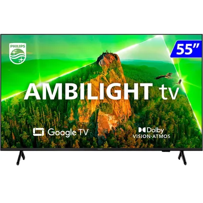 Smart TV Philips LED 55 Polegadas 4K UHD Wi-Fi Google TV Ambilight 55PUG7908/78