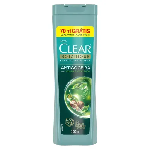 [ REGIONAL | 70% OFF na 2ª Unidade - R$ 12 CADA ] Shampoo Anticaspa Clear Botanique Anticoceira Leve 400 ml Pague 330 ml