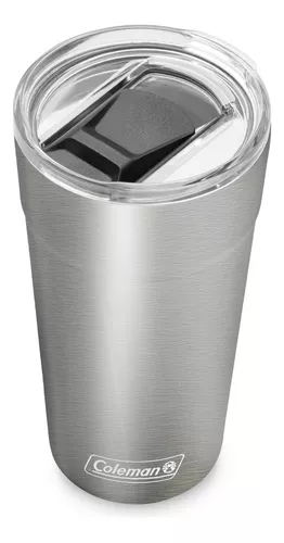 (CC Santander) Copo Térmico Coleman Cerveja Inox Cores Tampa Abridor 600ml Cor Prateado Liso