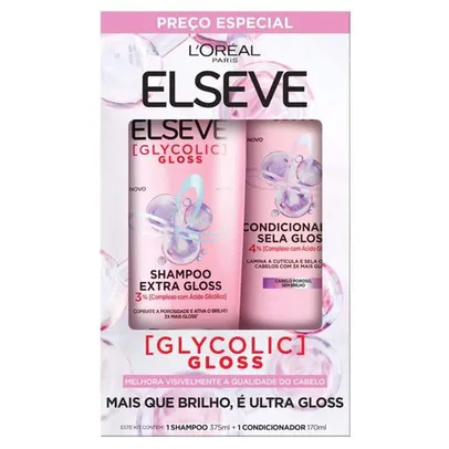 Shampoo 375ml e Condicionador 170ml Elseve L'oréal Paris Glycolic Gloss