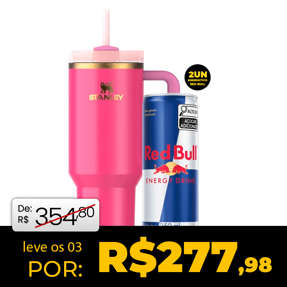 Kit Verão: Stanley Quencher + Energético Red Bull Tradicional