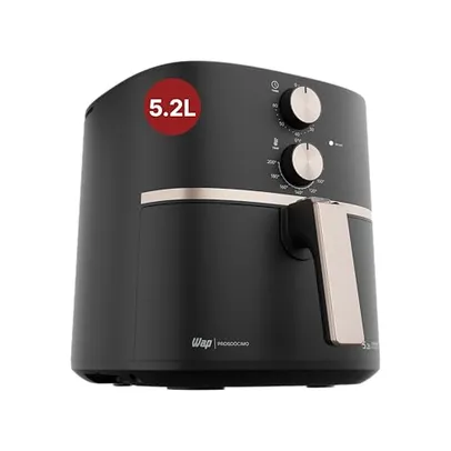 (Missão R$269) WAP Fritadeira Elétrica Air Fryer GRAND FAMILY 5,2 Litros, Temperatura Ajustável, Revestimento Antiaderente, 1500W 127V