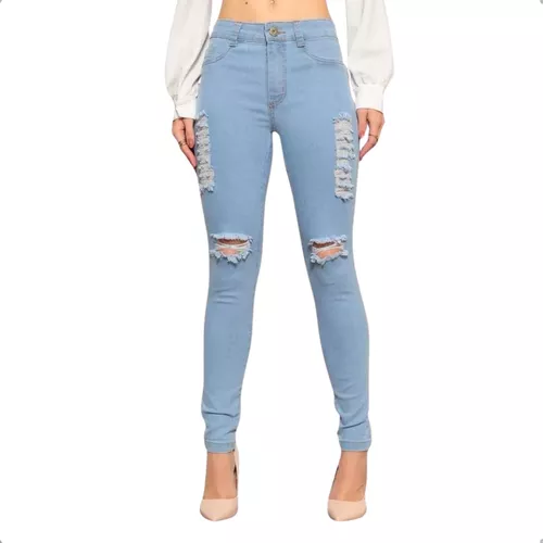 Calça Jeans Feminina Skinny Com Lycra E Cintura Alta Premium