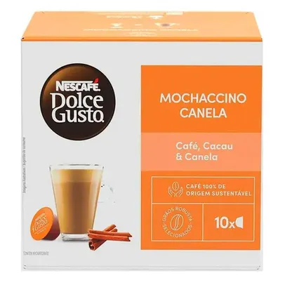 [REGIONAL | Leve 4 Pague 2 - R$ 8,45 CADA CAIXA com 10 Cápsulas] Cápsula Nescafé Dolce Gusto Mochaccino Canela Caixa com 10 Unidades 172g