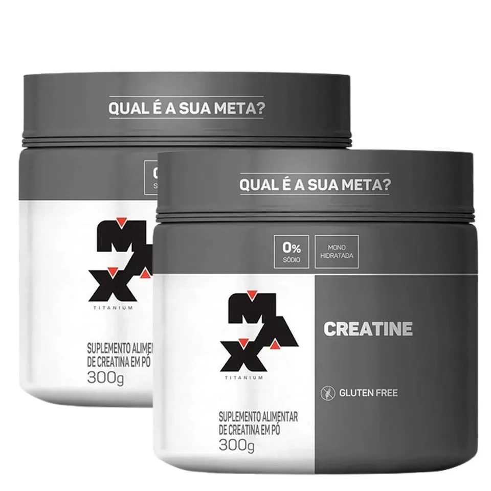 Kit 2x Creatina Max Titanium 300g 100% Pura Monohidratada