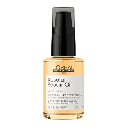 L'Oréal Professionnel Óleo 10 em 1 Absolut Repair, Multi-benefícios para cabelos secos e danificados, Repara e Promove Brilho, Com Gold Quinoa 30ml