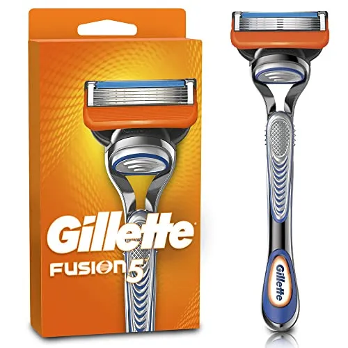 Gillette Fusion5 Aparelho de Barbear Recarregável com 5 Lâminas Anti-Fricção, Barbear mais Rente, 1 Ud