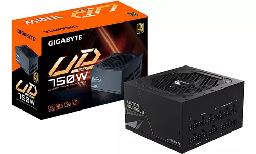 Fonte 750w Gigabyte Gp-ud750gm Full Modular 80 Plus Gold Cor Preto