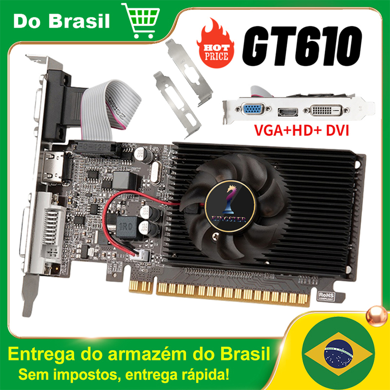 [NO BRASIL] (Moedas R$ 6,99) Placa de vídeo GT610 Mute Fan 2GB