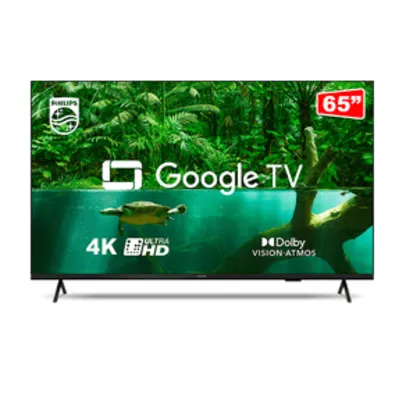 Smart TV Philips 65" DLED 4K 65PUG7408, Google TV, Wi-Fi Integrado, Bluetooth, HDR, USB, HDMI, Bordas Ultrafinas