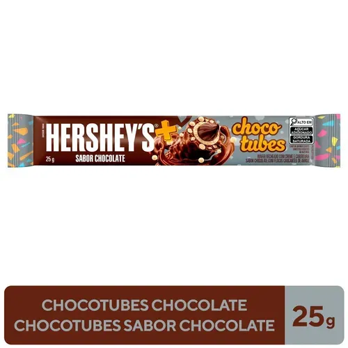 (Levando 10) Rolinhos de Wafer Chocolate Hershey's Mais Chocotubes Pacote 25g