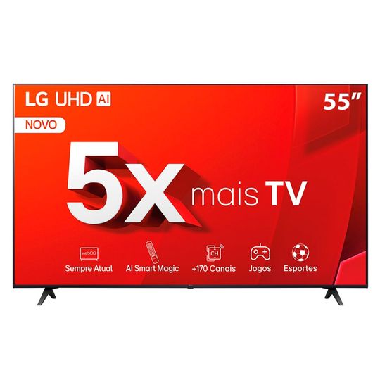 Smart TV 55" LG Ultra HD 4K 55UT8050 2024, Alexa, ThinqAI, Wi-Fi, Bluetooth