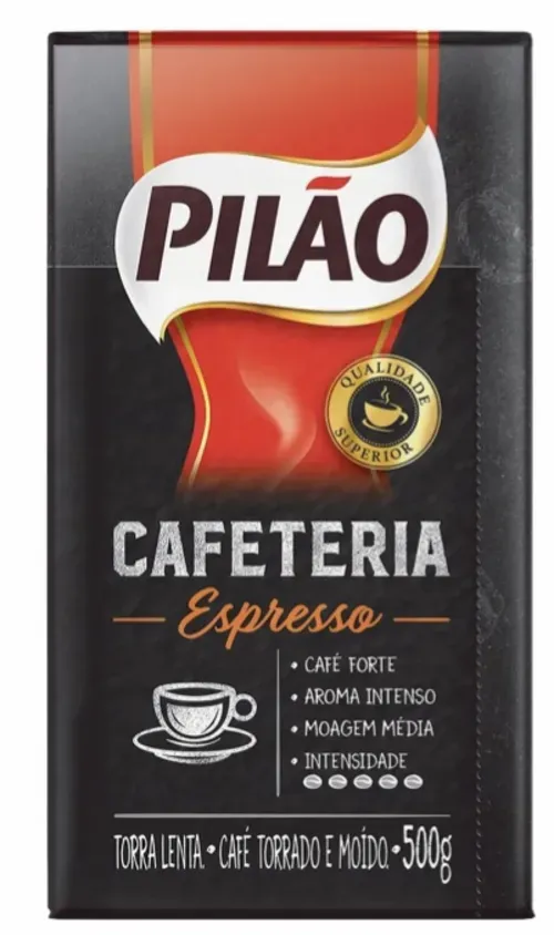 (2 Unid R$14 cada) Café Torrado e Moído a Vácuo Espresso Pilão Cafeteria Pacote 500g