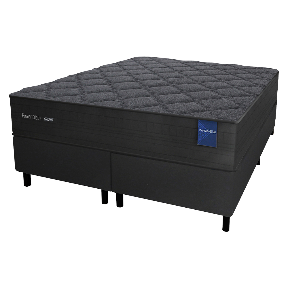 Colchão Cama Box Gazin Molas Powerblue King Size Power Black 203X193 - Preto