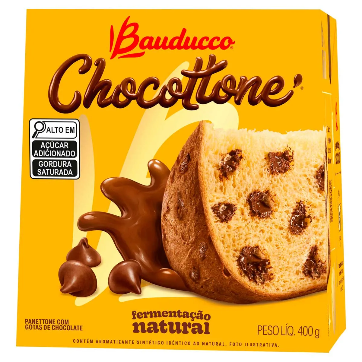 (50% OFF na 2ª unidade) Panettone Chocottone com Gotas de Chocolate Bauducco 400g