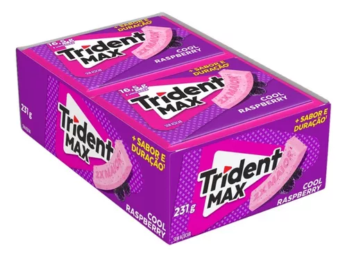 [ML FULL] Chiclete Trident Max Raspberry S/ Açúcar - Cx 14u de16,5g