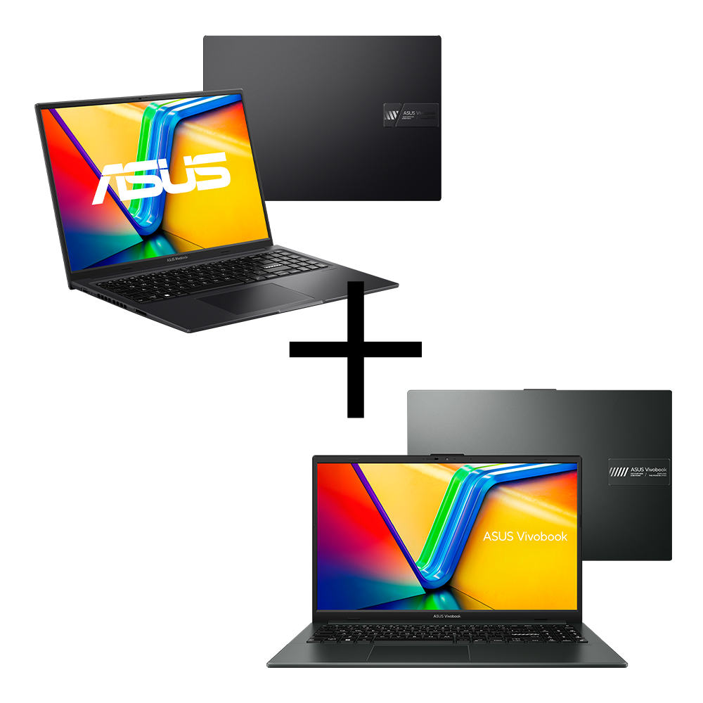 Notebook ASUS Vivobook 16X K3605ZF-N1420W Indie Black + Notebook ASUS Vivobook Go 15 E1504FA-NJ1291 Mixed Black