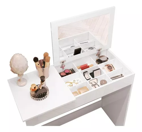 Penteadeira Paris Com Espelho E Porta Objetos Para Quarto