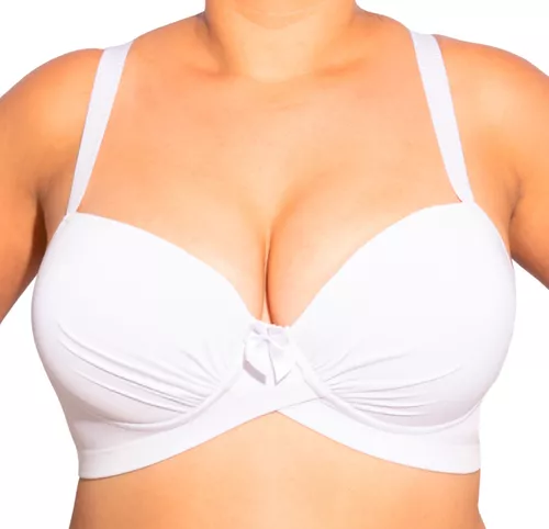 Sutiã Plus Size Base Cruzada Reforçado Com Bojo Push Up