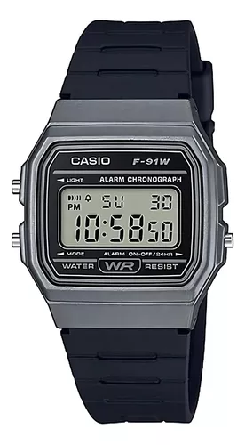 Relógio Casio Collection F-91WM-1B Cor da Bracelete Preto Cor da Caixa Cinza