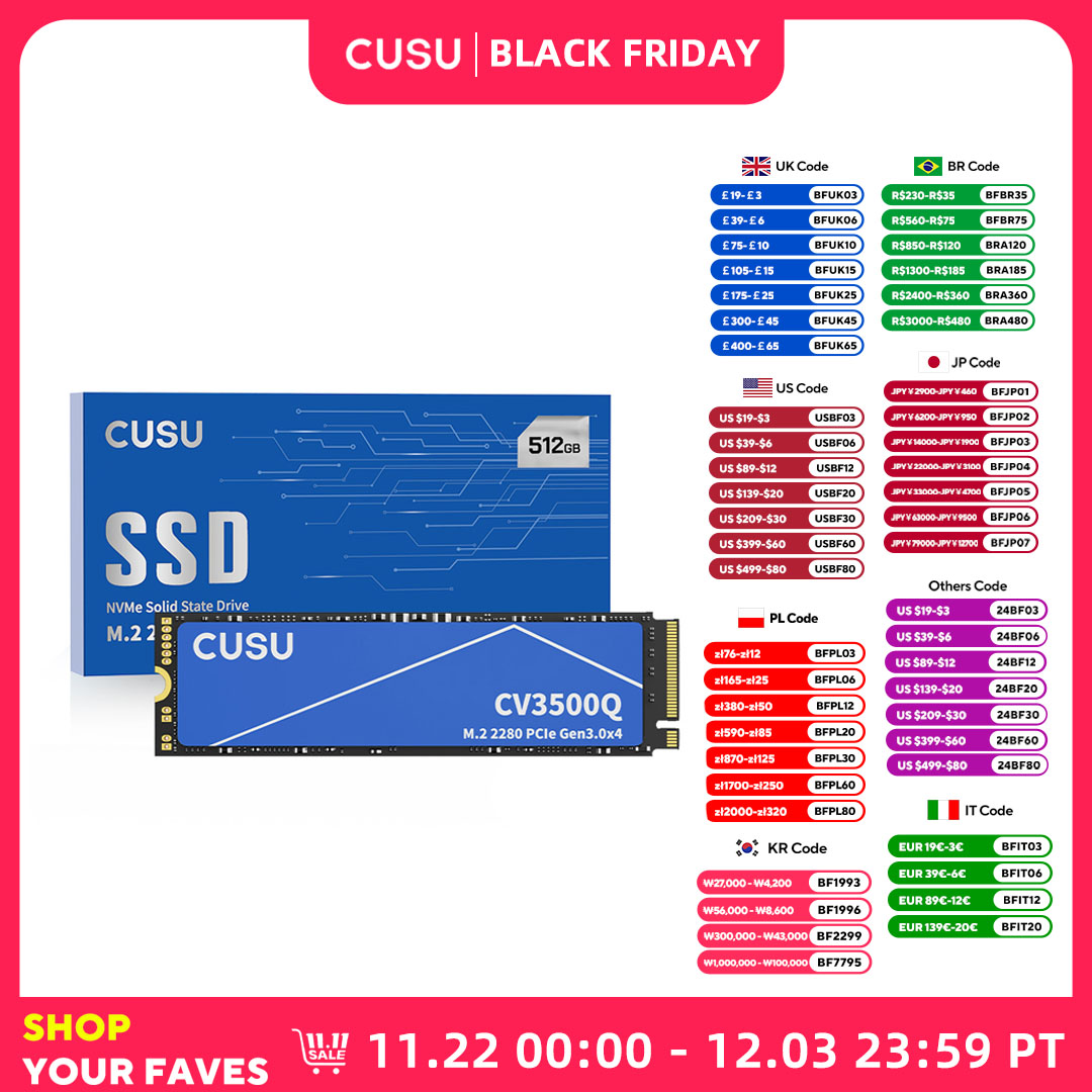 [Taxa Inclusa] SSD 512GB M2 NVME CUSU