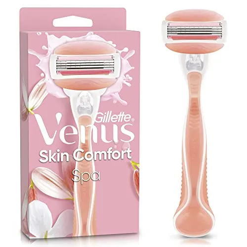 Gillette Venus Skin Comfort Spa Aparelho de Depilação Recarregável com Barras Umectantes e Óleos Botânicos, 1 Ud