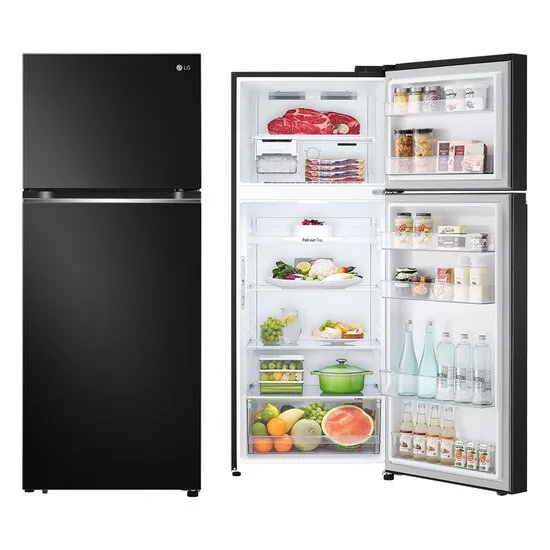 Geladeira LG Frost Free Top Freezer Preta, 2 Portas 395 Litros SMART INVERTER Eficiência energética A+++ - GN-B392PX