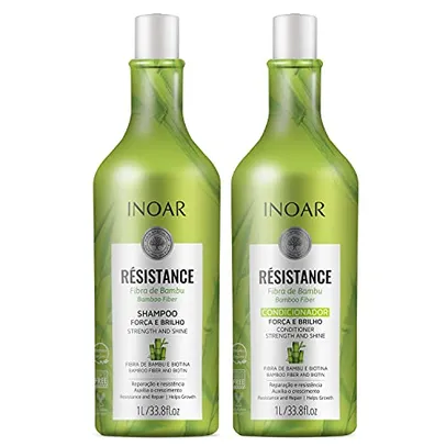 (REC) INOAR Kit Shampoo + Condicionador 1 litro Resistance Bambu