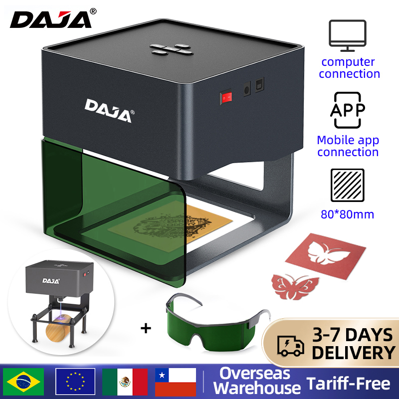 [No Brasil/Moedas] Daja Mini Gravador a Laser Portátil Bluetooth Diy Máquina Pintada Tag De Cão De Couro De Madeira De Papel Logotipo