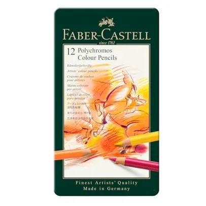Lápis de Cor Polychromos 12 Cores, Faber-Castell
