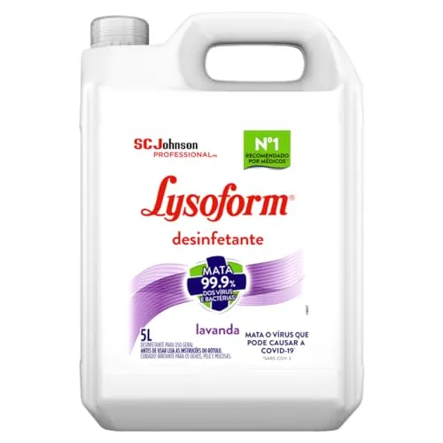 [Rec] Lysoform Lavanda, Desinfetante Líquido, Limpeza Pesada e Eficiente, 5L