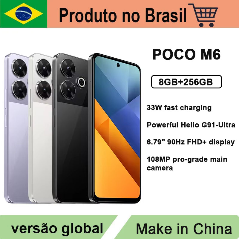 [DoBrasil] Smartphone Poco M6 256GB / 8gb