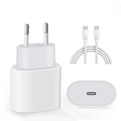 Fonte Entrada Tipo-C e Cabo USB-C, Carregador Turbo de Parede Ultra Rapido Compatível com iPhone 15/16 Pro/Pro Max e Galaxy S24/S23 Ultra