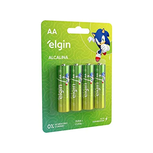 [+Por- R$ 4.8] Pilha Alcalina AA Elgin com 4 unidades Comum