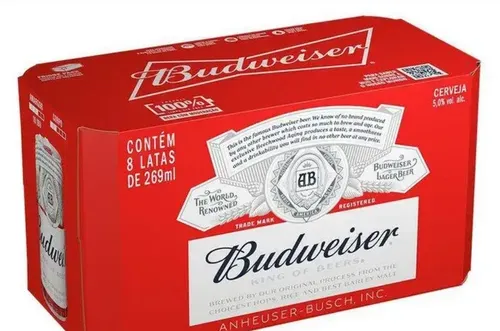 Cerveja Budweiser American Lager 8 Unidades Lata 269ml