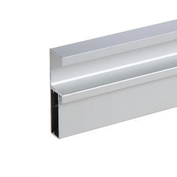 Perfil para Porta de Vidro Alumínio V06 Leve 4mm Jateado 3m Leo