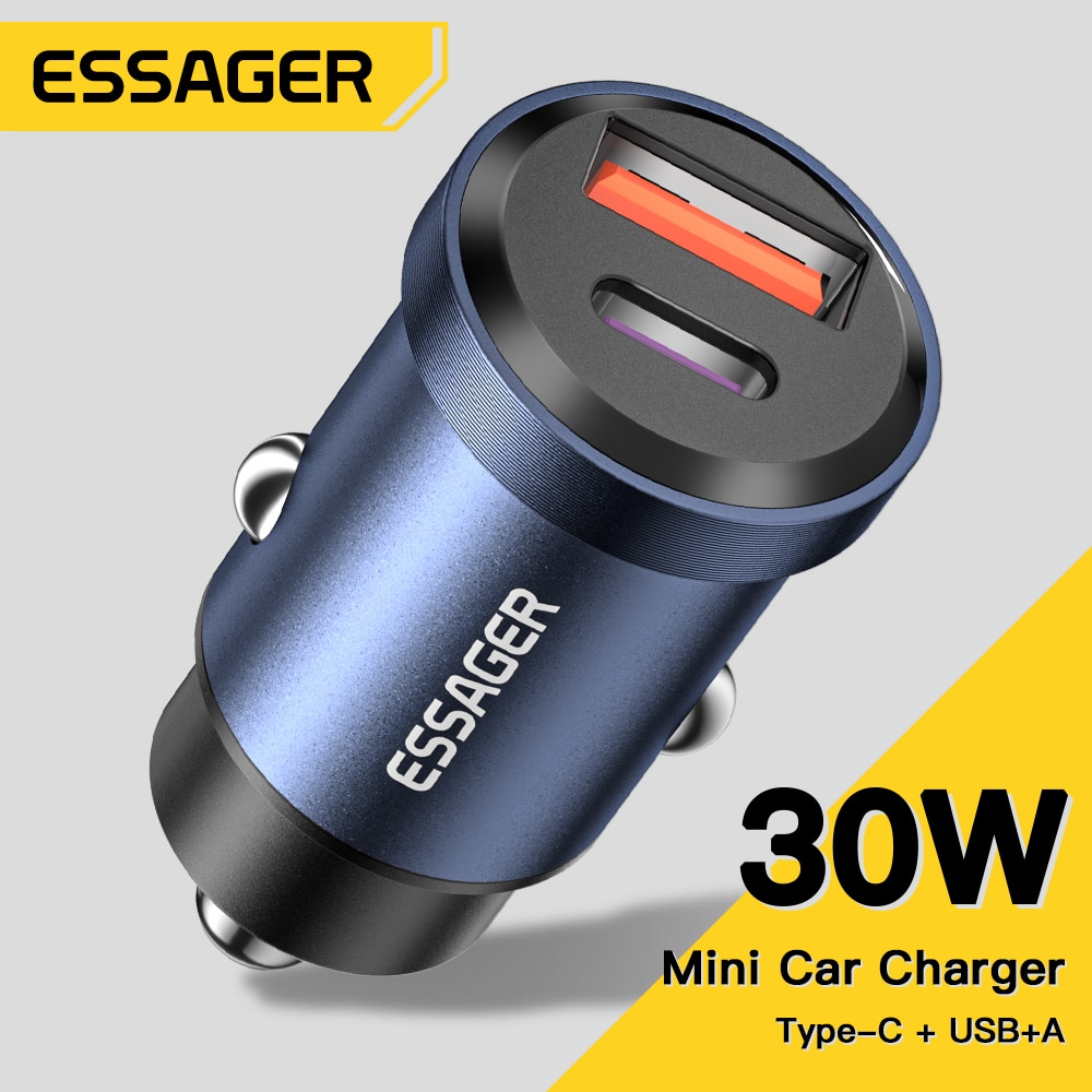 [Com Taxa] Carregador USB C para Carro 30W 5A