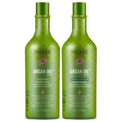 Kit Shampoo + Condicionador Inoar Argan Hidratação 1000ml